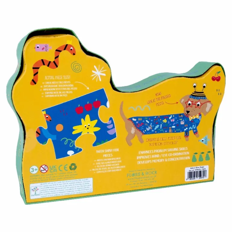 Puslespil m. formet motiv & æske 20 brikker - Pets