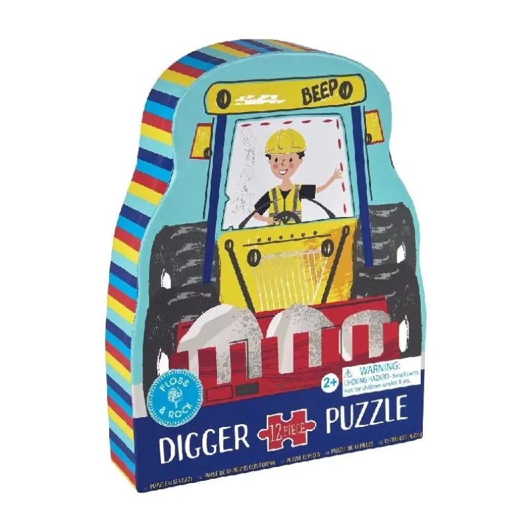 Puslespil m. formet motiv & æske 12 brikker - Digger