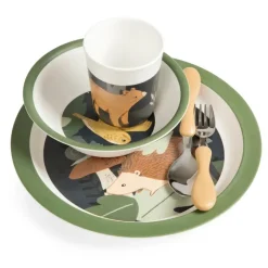 Sebra Melamin spisesæt - Nightfall - midnight green