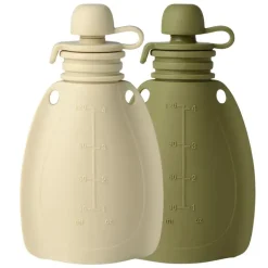 Smoothie flaske 2 pak - Beige/ Moss green