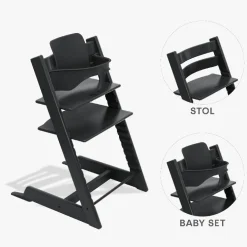 Stokke Tripp Trapp Bundle - Højstol og Babyset - Sort